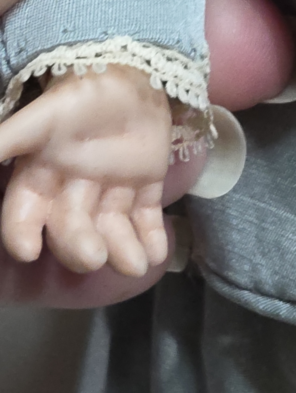 VINTAGE BRU JNE BERDINE FRENCH REPRODUCTION BISQUE DOLL COMES W/ ALL SHOWN - Picture 12 of 16